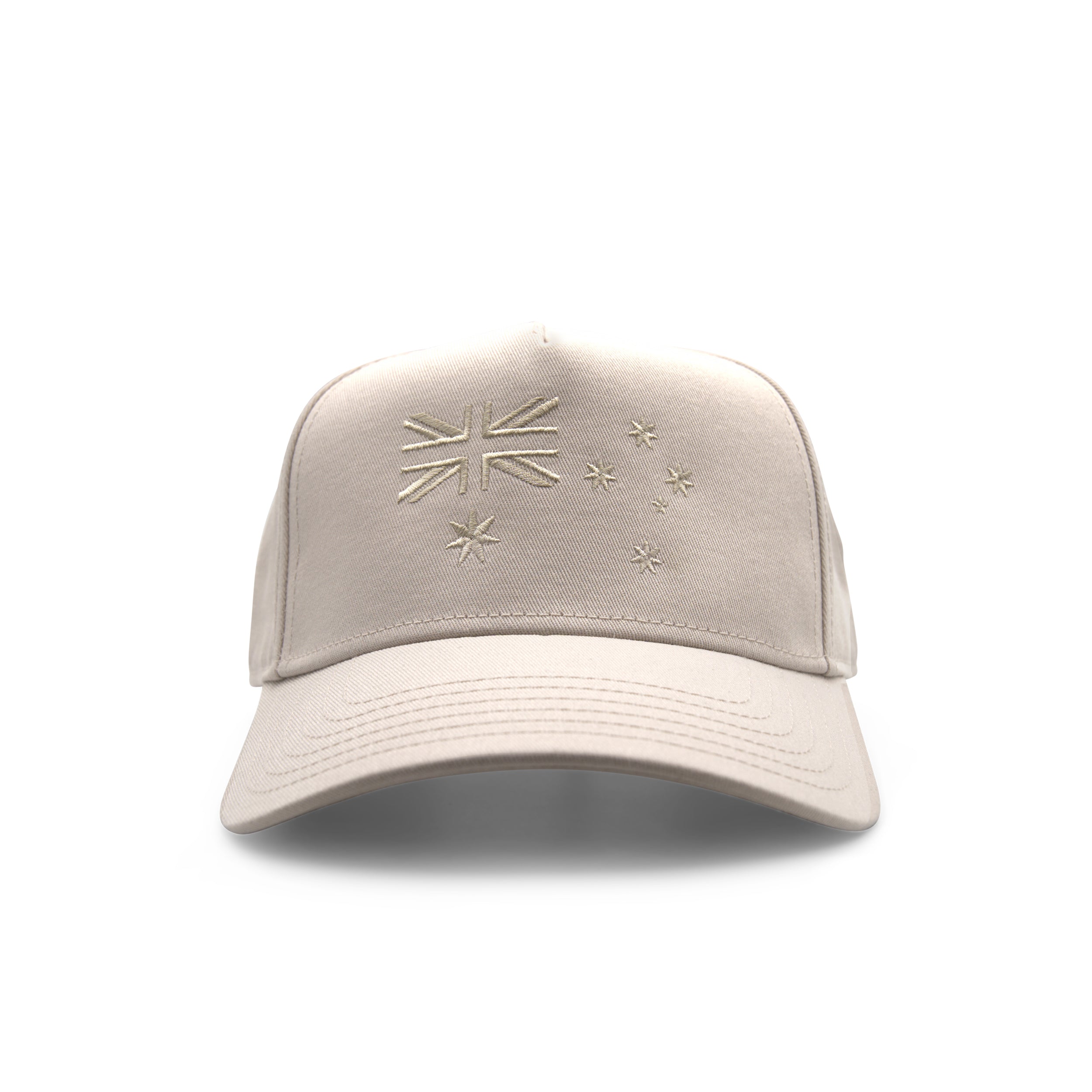 Patriot Caps Pioneer Australian Flag Baseball Cap – Bone – Front View