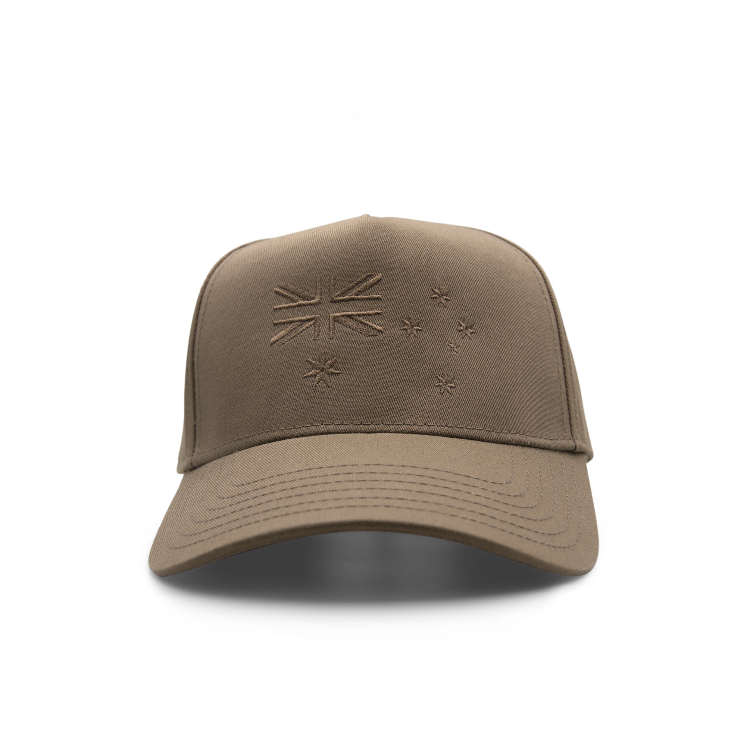 Patriot Caps Pioneer Australian Flag Baseball Cap – Walnut – Front View
