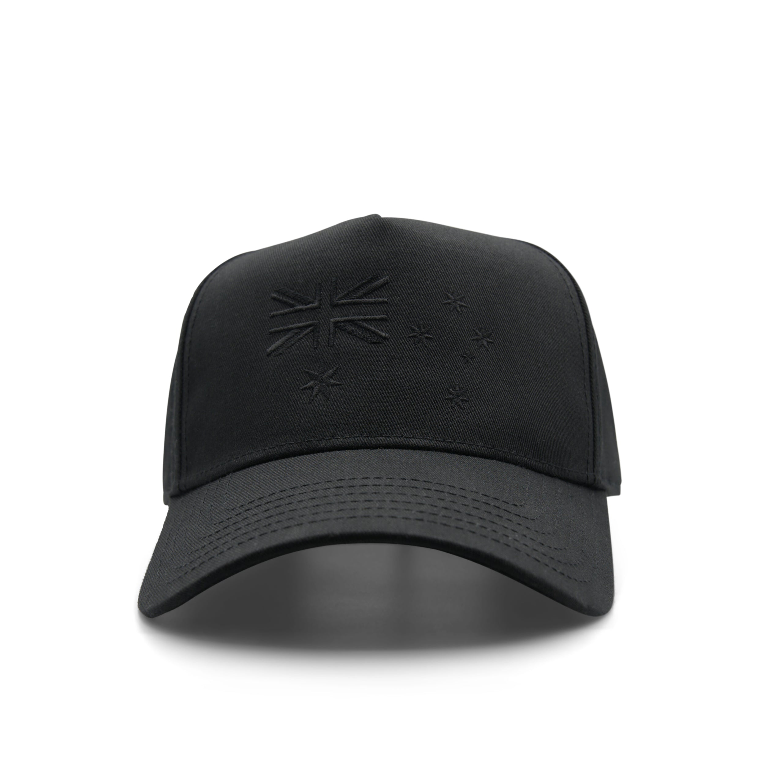 Patriot Caps Pioneer Australian Flag Baseball Cap – Black – Front View