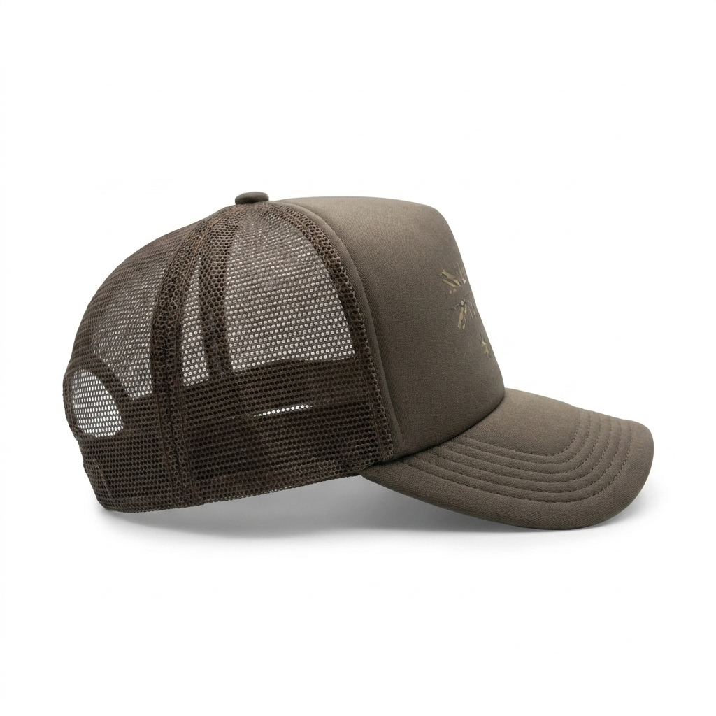 Patriot Caps Multicam Australian Flag Trucker Cap – Walnut – Side View