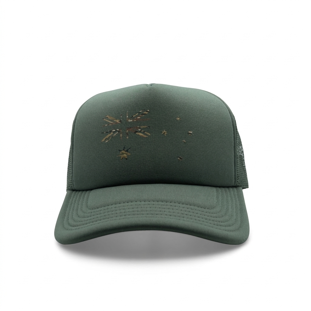 Patriot Caps Multicam Australian Flag Trucker Cap – Jungle – Front View
