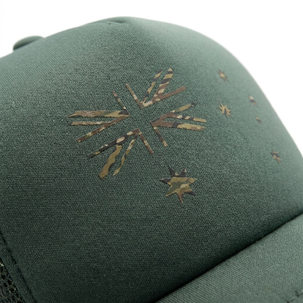 Patriot Caps Multicam Australian Flag Trucker Cap – Jungle – Macro Detail